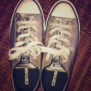 Converse silver sneakers size 6